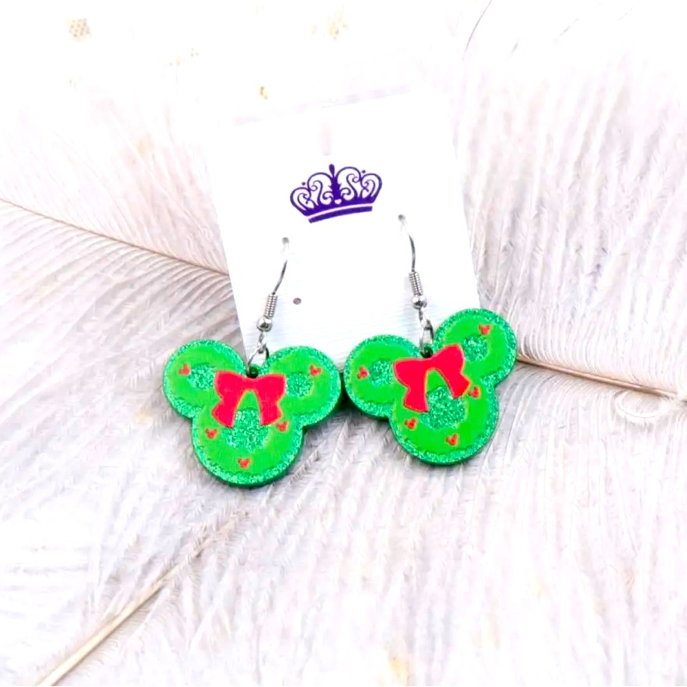 NWT Mickey Christmas Earrings